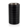 Rafraîchisseur de bouteille inox chromé revêtement noir poudré - Ø 11,5 cm - Hauteur 20 cm