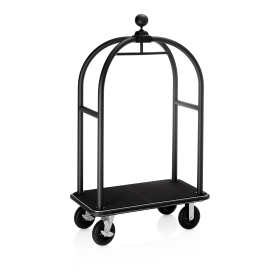 Chariot à bagages inox chromé noir poudré - 112 x 60 - Max 250 kg