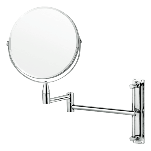 Miroir de courtoisie chromé mural - Ø 20 - Hauteur 39 cm