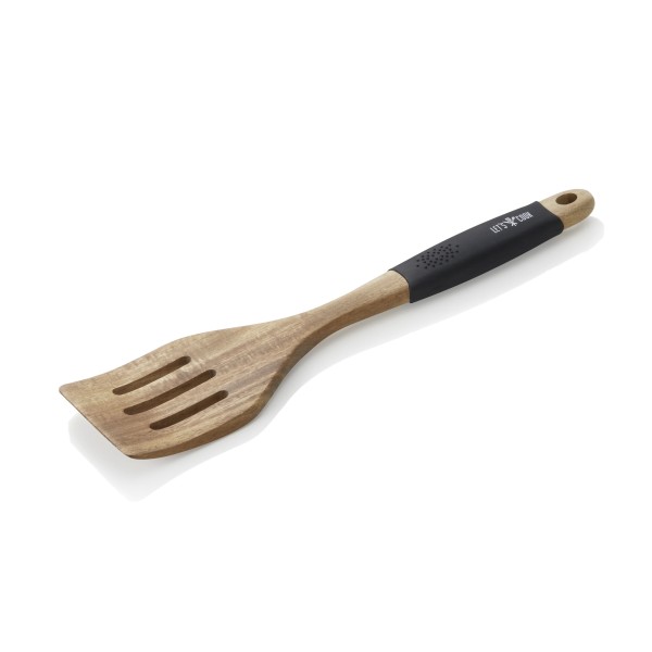 Spatule de cuisine ajourée acacia manche silicone 30,5 cm