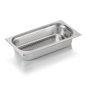 Bac gastro perforé en acier chrome-nickel - GN 1/3 - Profondeur 65 mm