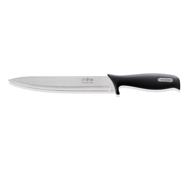 Couteau trancheur inox lame 20 cm – Manche caoutchouc
