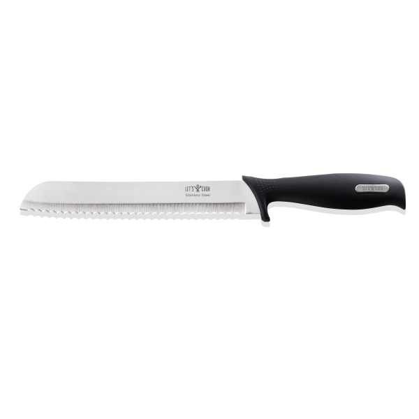 Couteau à pain inox lame 20 cm – Manche caoutchouc