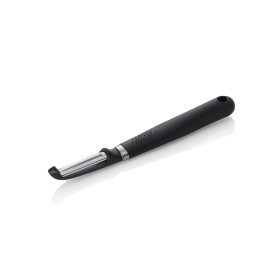 Éplucheur inox 7 cm - Manche polypropylène noir - L. 20,5 cm