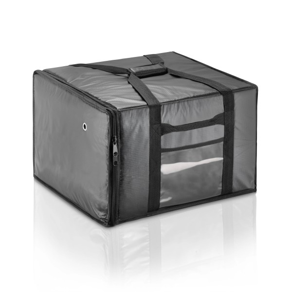 Sac isotherme noir avec doublure aluminium - 6 pizzas Ø 45 cm