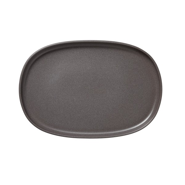 Assiette rectangulaire en grès - 33 x 23 cm - Série One Stone Grey (lot de 4)