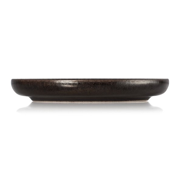 Assiette plate en grès - Ø 17,5 cm - Série One Metallic Brown (lot de 6)