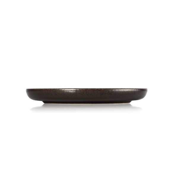 Assiette plate en grès - Ø 22 cm - Série One Metallic Brown (lot de 6)