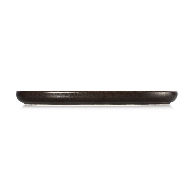 Assiette rectangulaire en grès - 33 x 23 cm - Série One Metallic Brown (lot de 4)