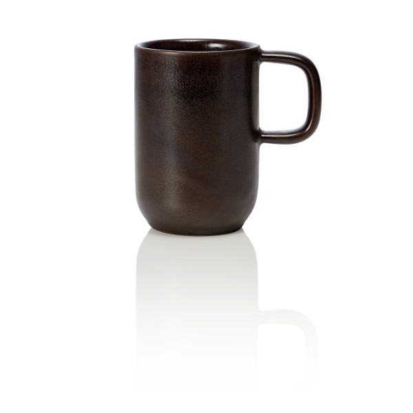 Mug en grès - 370 ml - Série One Metallic Brown (lot de 6)