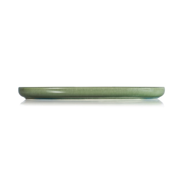 Assiette plate en grès - Ø 33 cm - Série One Myrtle Green (lot de 4)