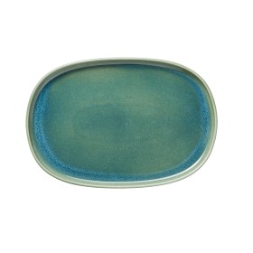 Assiette rectangulaire en grès - 33 x 23 cm - Série One Myrtle Green (lot de 4)