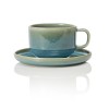 Tasse en grès - 220 ml - Avec soucoupe - Série One Myrtle Green (lot de 6)