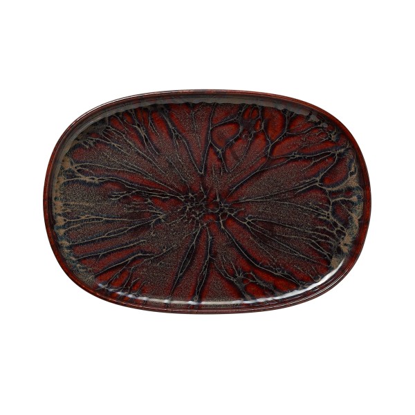 Assiette rectangulaire en grès - 33 x 23 cm - Série One Amazonas (lot de 4)