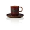 Tasse à espresso en grès - 90 ml - Avec soucoupe - Série One Amazonas (lot de 6)