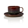 Tasse en grès - 220 ml - Avec soucoupe - Série One Amazonas (lot de 6)