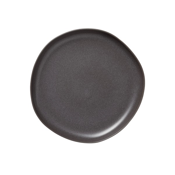 Assiette plate en grès - Ø 28 cm - Série Organic Stone Grey (lot de 6)