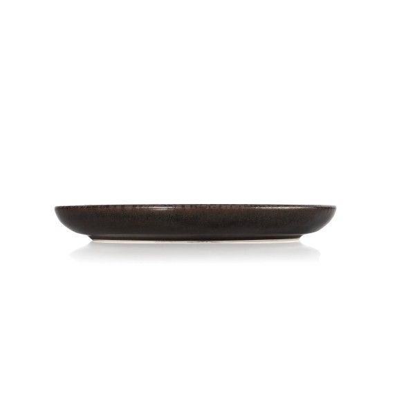 Assiette plate en grès - Ø 22 cm - Série Organic Metallic Brown (lot de 6)
