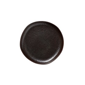 Assiette plate en grès - Ø 22 cm - Série Organic Metallic Brown (lot de 6)