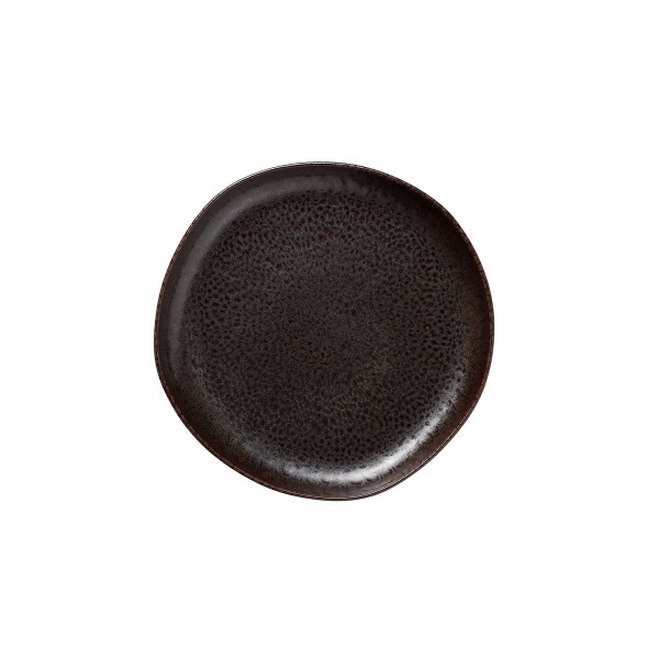 Assiette plate en grès - Ø 22 cm - Série Organic Metallic Brown (lot de 6)