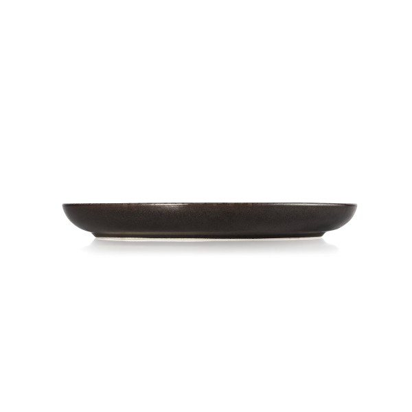 Assiette plate en grès - Ø 28 cm - Série Organic Metallic Brown (lot de 6)