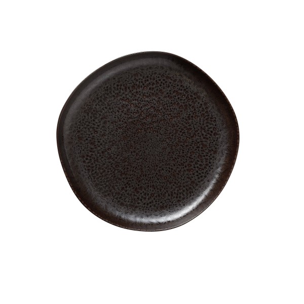 Assiette plate en grès - Ø 28 cm - Série Organic Metallic Brown (lot de 6)