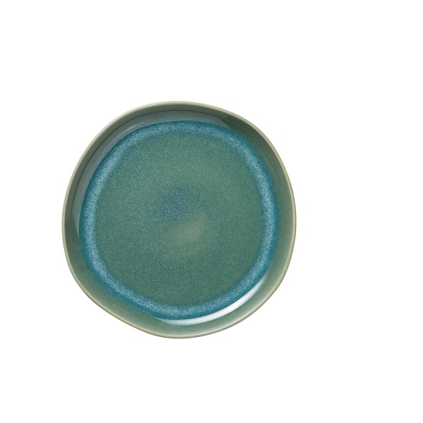 Assiette plate en grès - Ø 22 cm - Série Organic Myrtle Green (lot de 6)