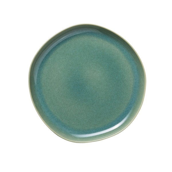 Assiette plate en grès - Ø 28 cm - Série Organic Myrtle Green (lot de 6)