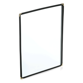 Porte-menu en PVC noir - Format A4 - Pochette transparente