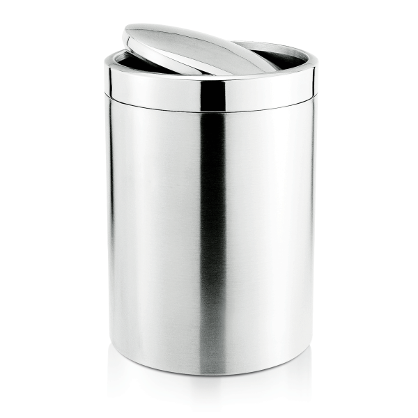 Poubelle inox de 5 L - Avec couvercle basculant - Ø 18 cm
