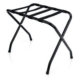 Porte-bagages acier poudré noir pliable - 65 x 40,5 x 54 cm