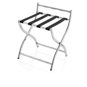 Porte-bagages en acier chrome-nickel poli - Avec protection murale - 50,5 x 45 x 51,5 cm