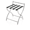 Porte-bagages en acier chrome-nickel poli - Avec protection murale - 50,5 x 45 x 51,5 cm