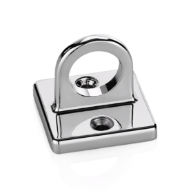 Fixation murale inox pour cordons de sécurité - 3,5 x 3,5 cm