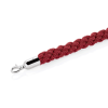 Cordon de sécurité tressé en polyester rouge - 150 cm - Embouts en acier chromé