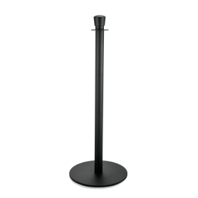Poteau de sécurité cylindrique en acier noir poudré - Hauteur 95 cm - (lot de 2)