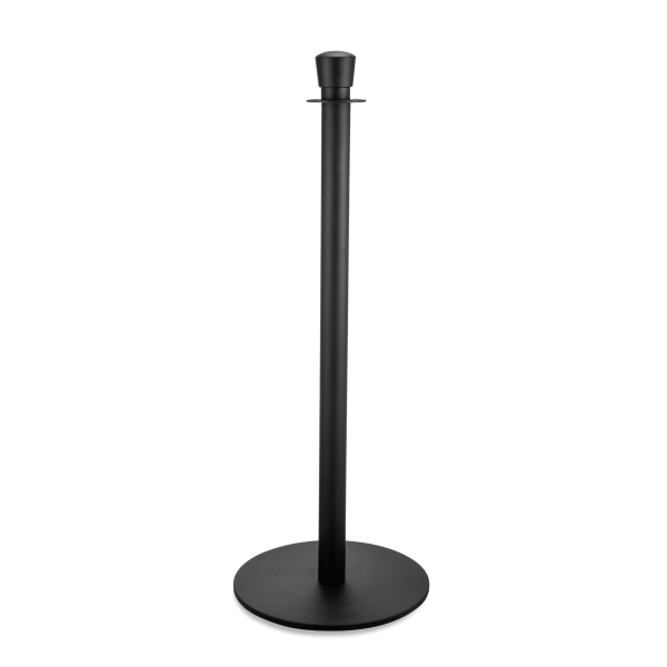 Poteau de sécurité cylindrique en acier noir poudré - Hauteur 95 cm - (lot de 2)