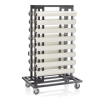 Chariot de transport pour poteaux de sécurité avec tubes de protection - 120 x 80 cm