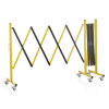 Barrière mobile à ciseaux en aluminium jaune et noir - Extensible jusqu’à 4 m - Hauteur 100 cm