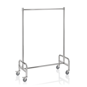Chariot porte-manteau inox chromé - 120 x 53 cm