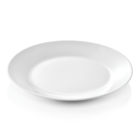 Assiette plate en porcelaine blanche - Ø 23 cm (lot de 12)