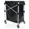 Chariot à linge en fer noir poudré avec sac en PVC - 66 x 50 cm