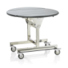 Chariot de service inox chromé et MDF décor bois - 105 x 90 cm