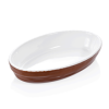Plat à gratin rustique en porcelaine - 24 x 14 cm