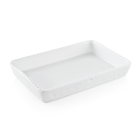 Plat à gratin rectangulaire - Porcelaine blanche - 40 x 25 x 5,5 cm