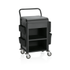 Chariot de service de chambre en aluminium noir - 56 x 54 cm