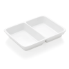 Plat en porcelaine - 2 compartiments (lot de 3)