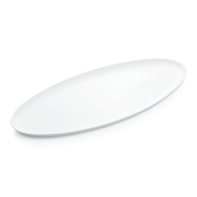 Plat de présentation ovale torpille - Porcelaine blanche - 65 x 29 cm