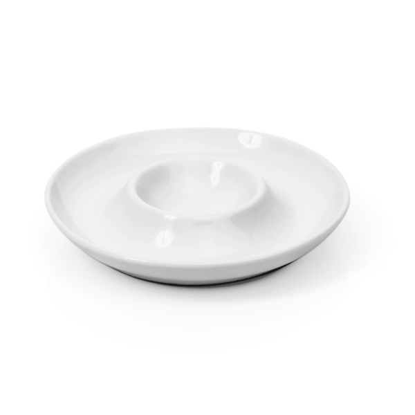 Coquetier avec soucoupe en porcelaine - Ø 10,5 cm (lot de 12)