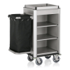 Chariot de service de chambre structure aluminium - 95 x 55 cm - Aspect aluminium - 1 sac 60 L
